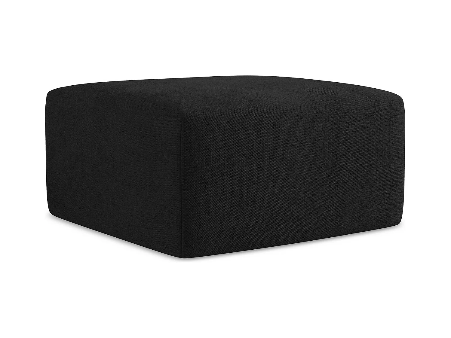 Puf de tela texturizada negro - KELI