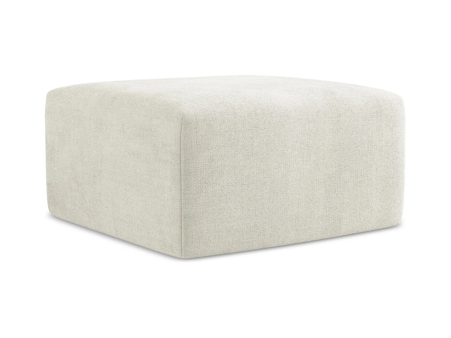 Pouf en tissu texturé - beige - KELI