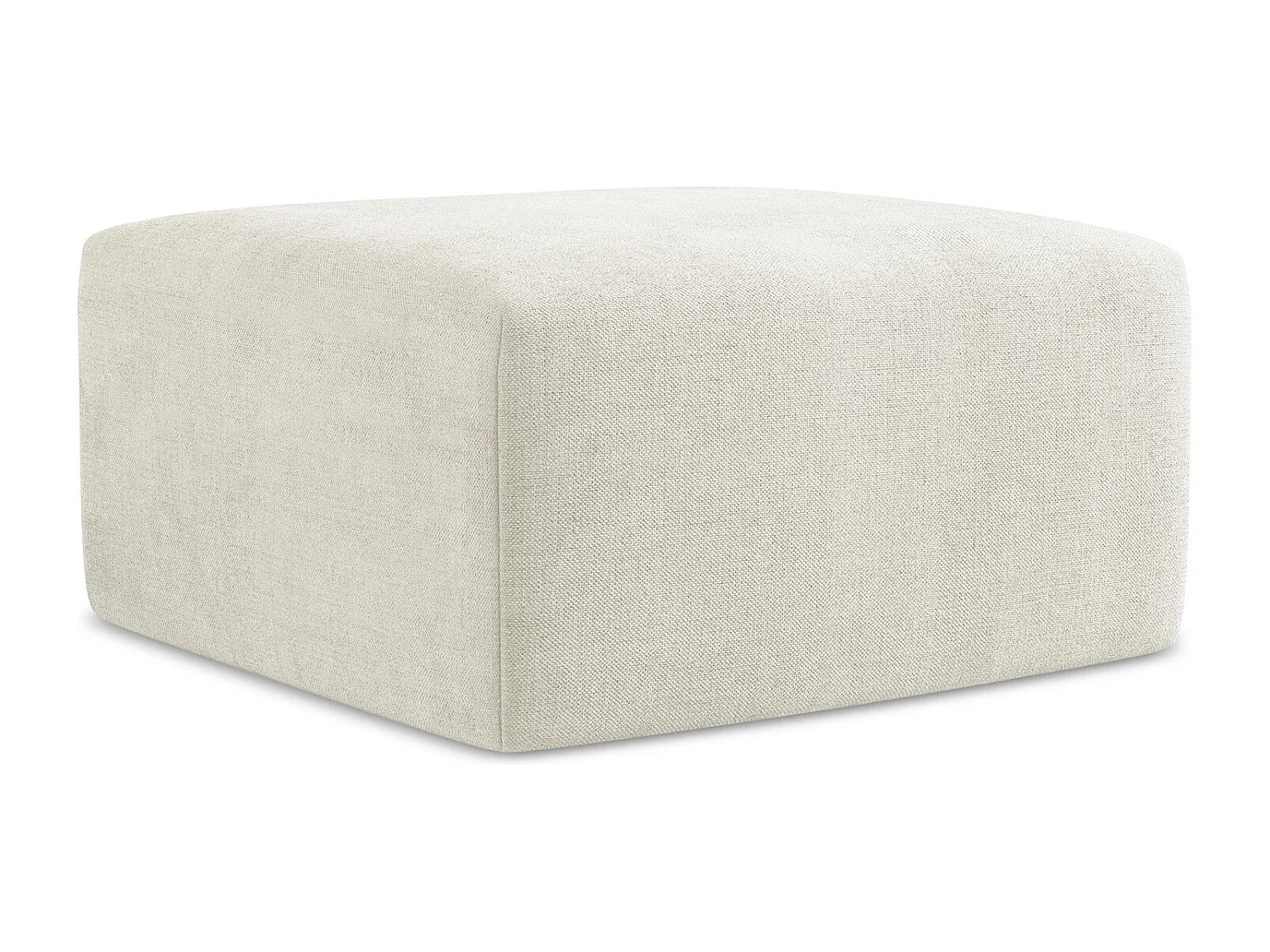 Pufa - z tkaniny strukturalnej - beżowy - KELI