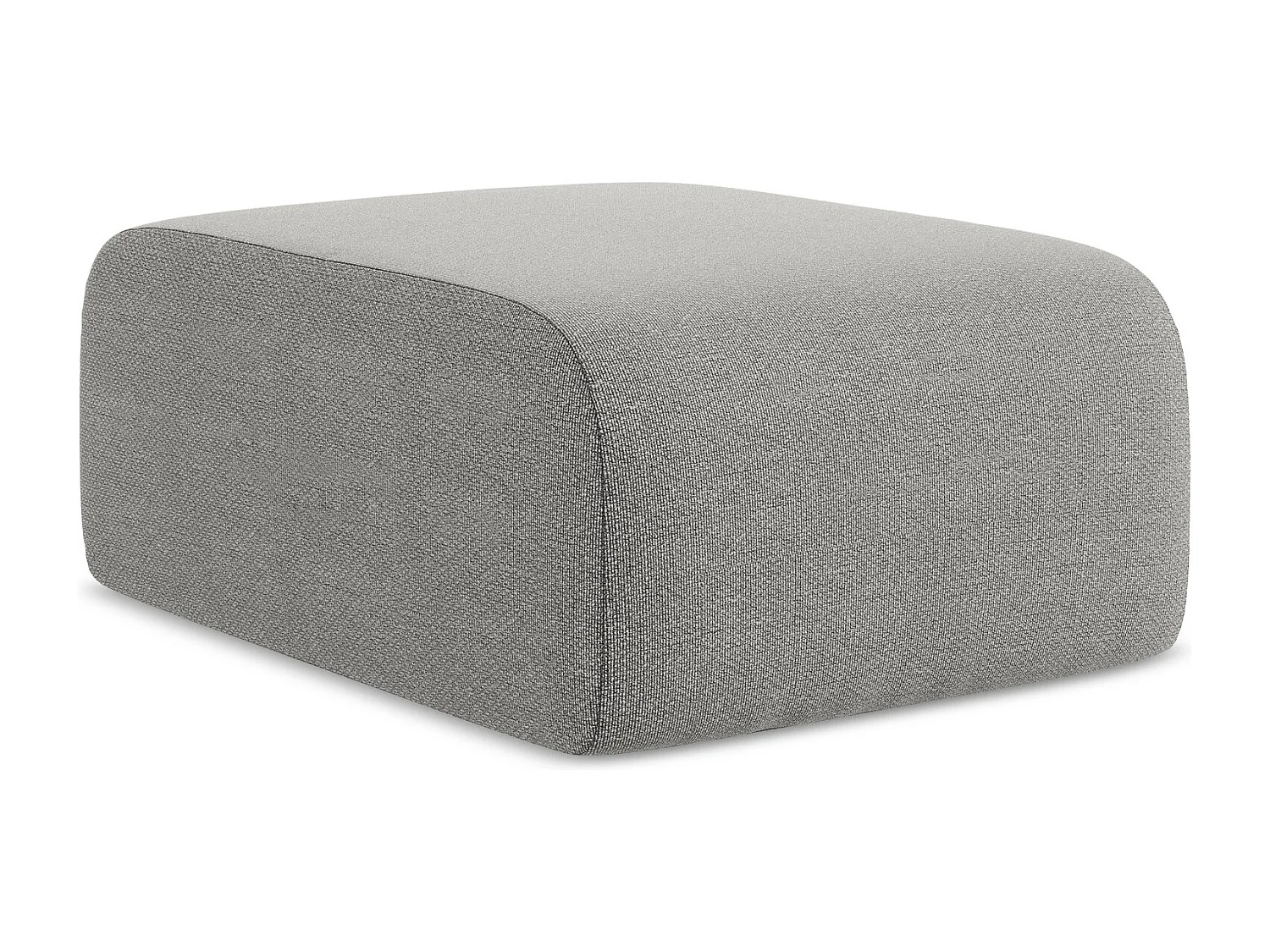 Pouf en tissu bouclette - gris clair - LANI