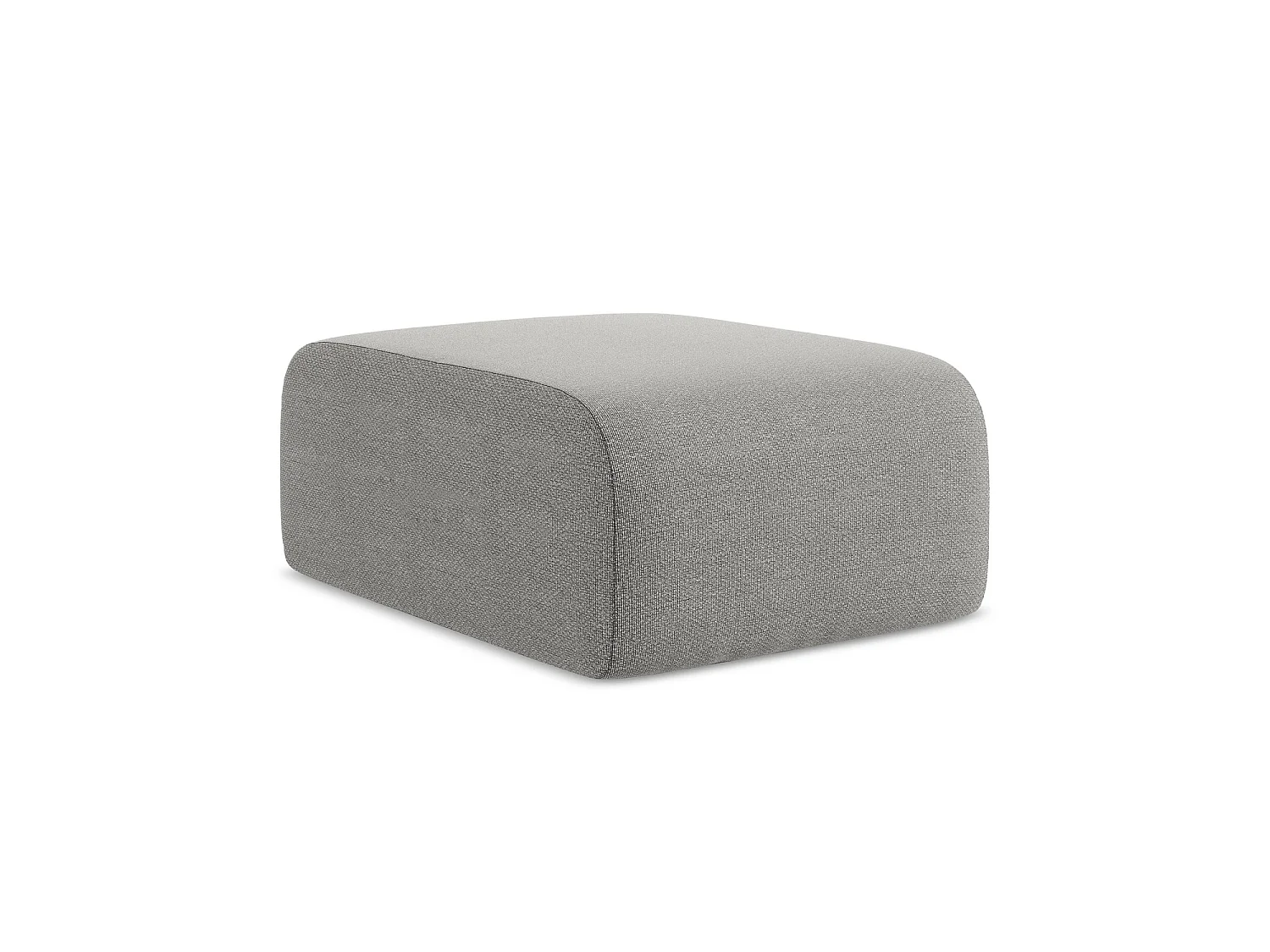 Pouf en tissu bouclette - gris clair - CERVO