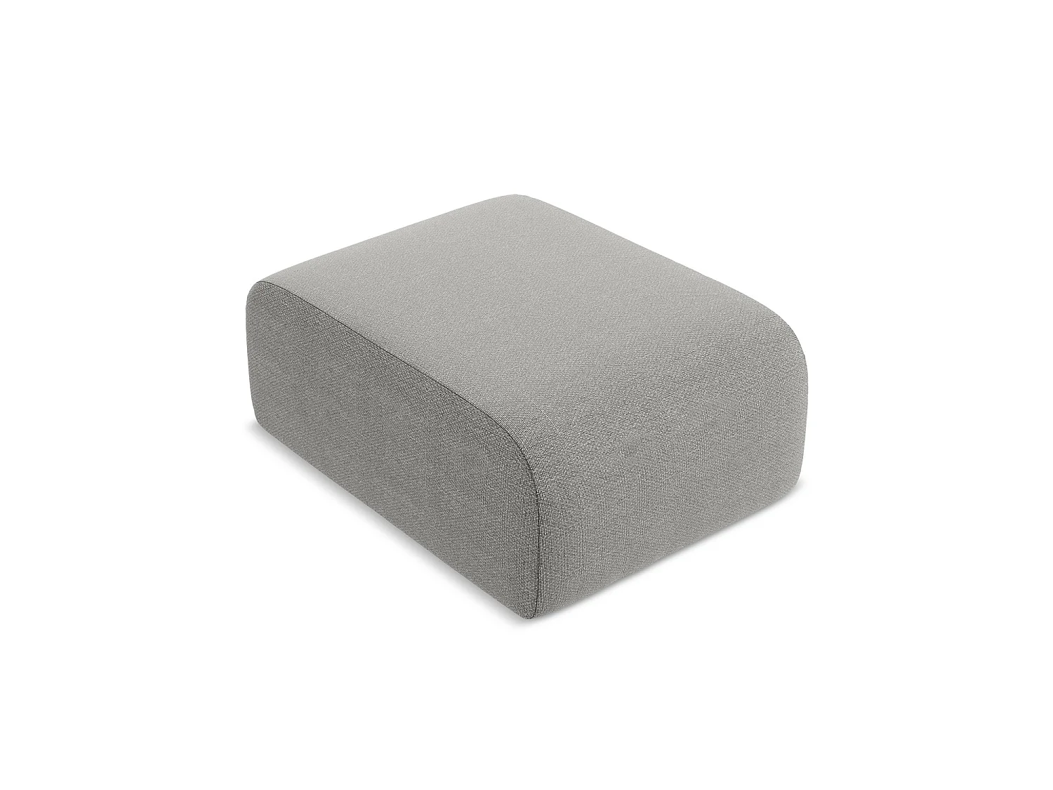 Pouf en tissu bouclette - gris clair - CERVO