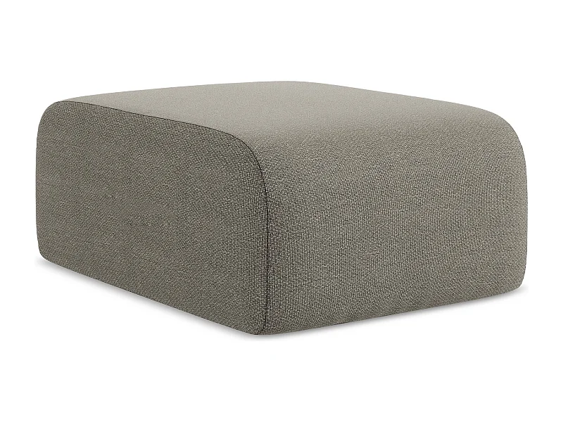 Pouf en tissu bouclette - gris - LANI