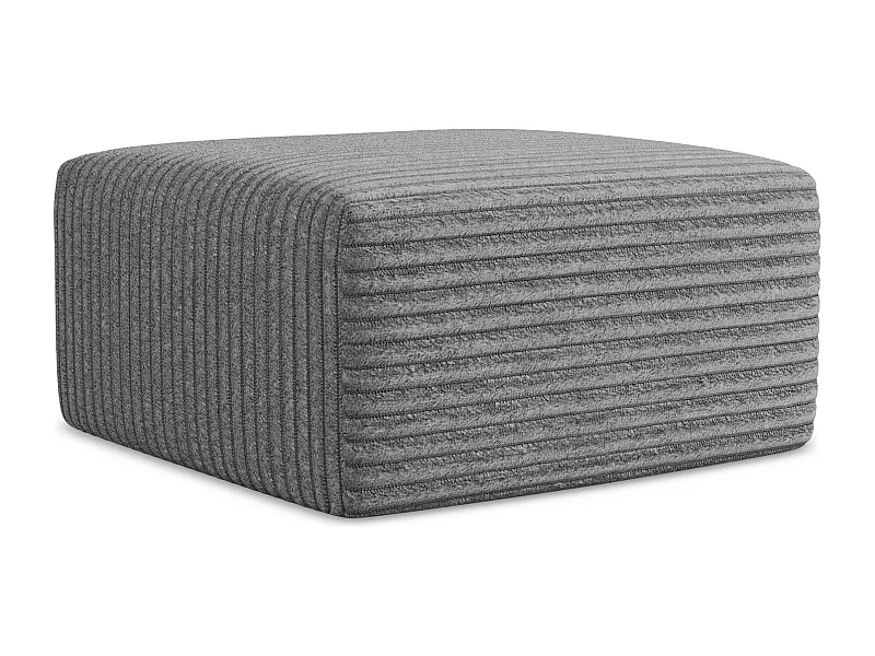 Pouf en velours côtelé - gris foncé - KELI