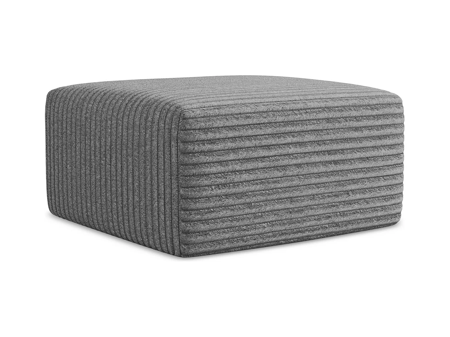 Pouf en velours côtelé - gris foncé - KELI