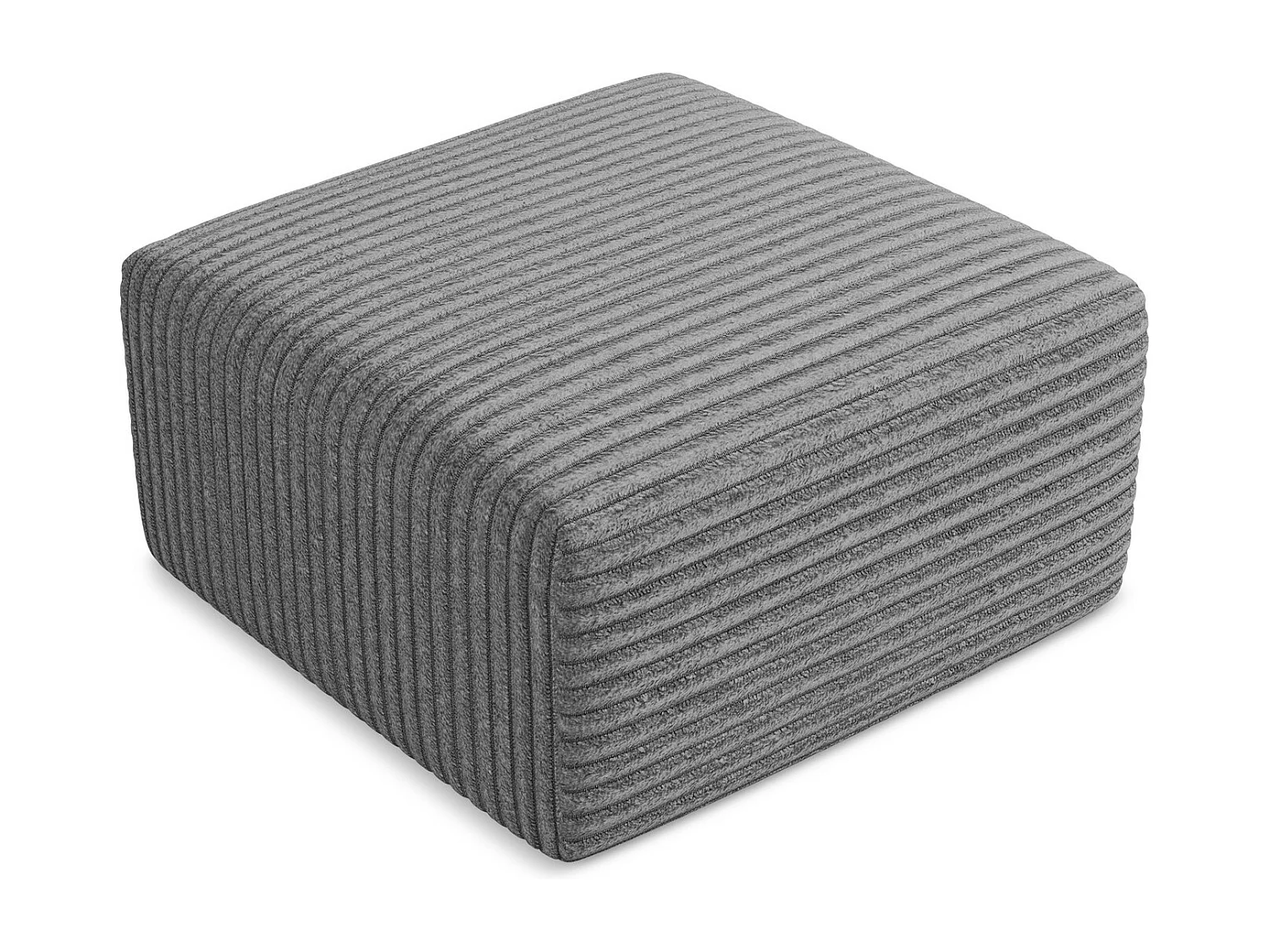 Pouf en velours côtelé - gris foncé - KELI