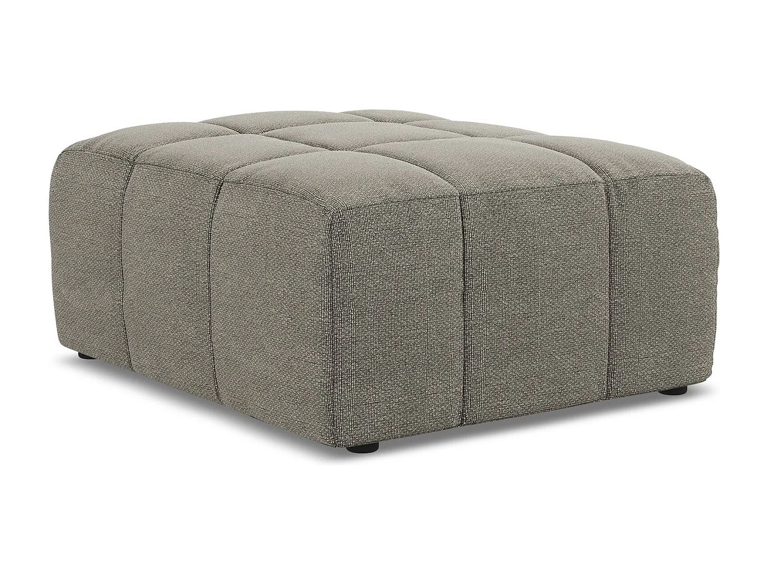 Pouf en tissu bouclette - gris - ALOHA