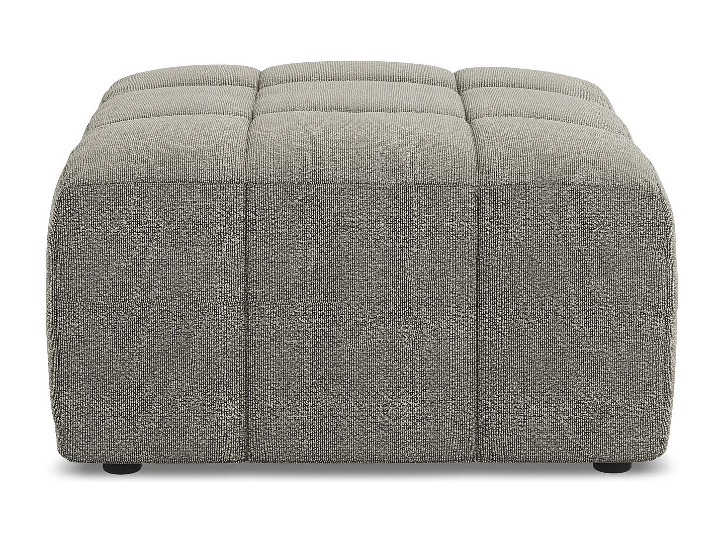 Pouf en tissu bouclette - gris - ALOHA