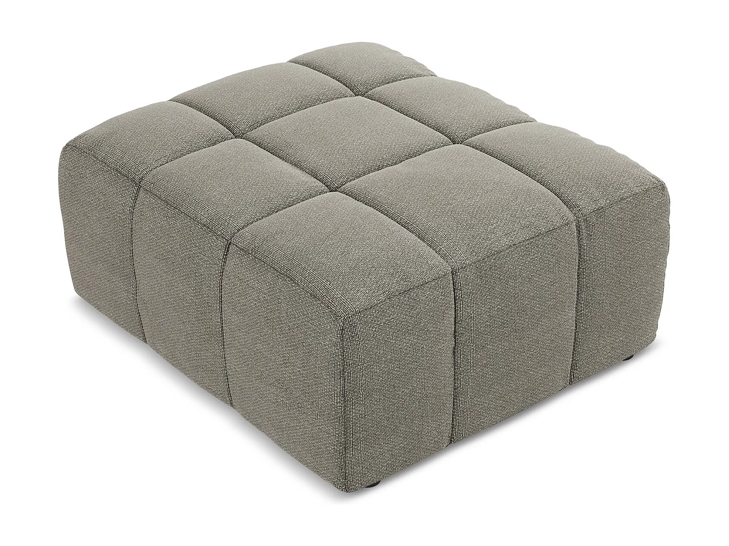 Pouf en tissu bouclette - gris - ALOHA