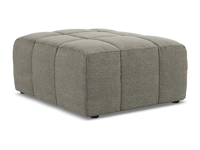Pouf en tissu bouclette - gris - ALOHA