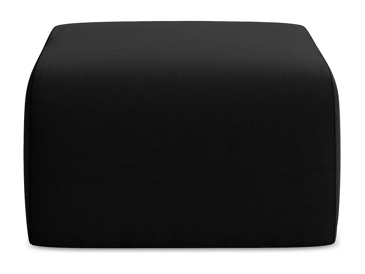 Pouf en velours - noir - LANI