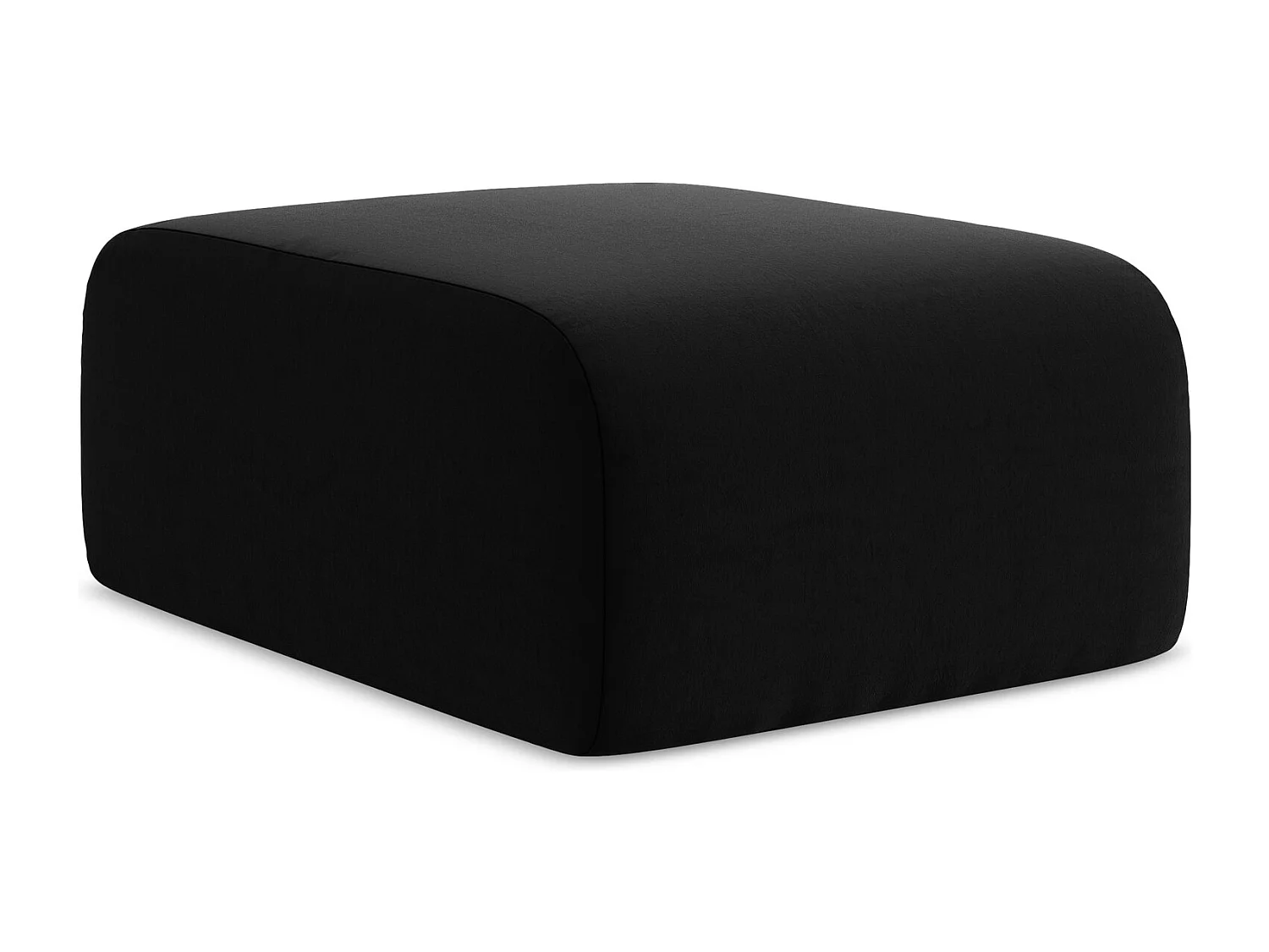 Pouf - Hocker - Samt - Schwarz - LANI