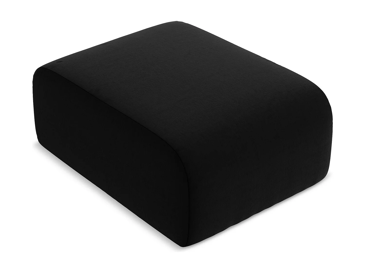 Pouf - Hocker - Samt - Schwarz - LANI