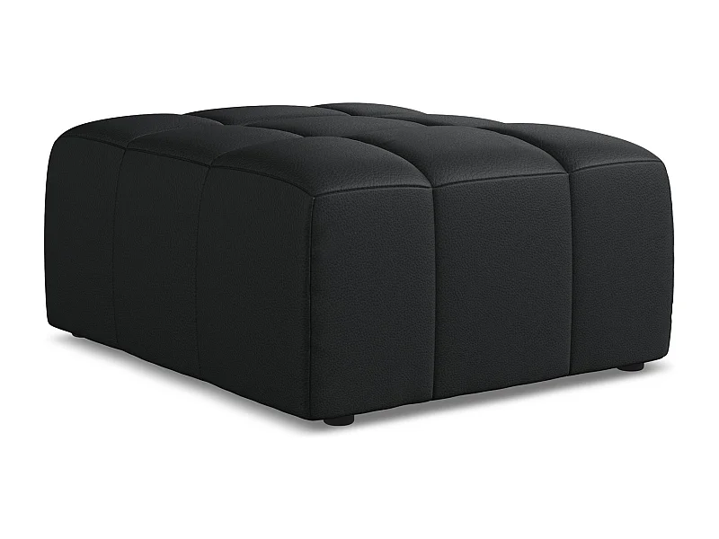 Pouf - Hocker - Kunstleder - Schwarz - ALOHA