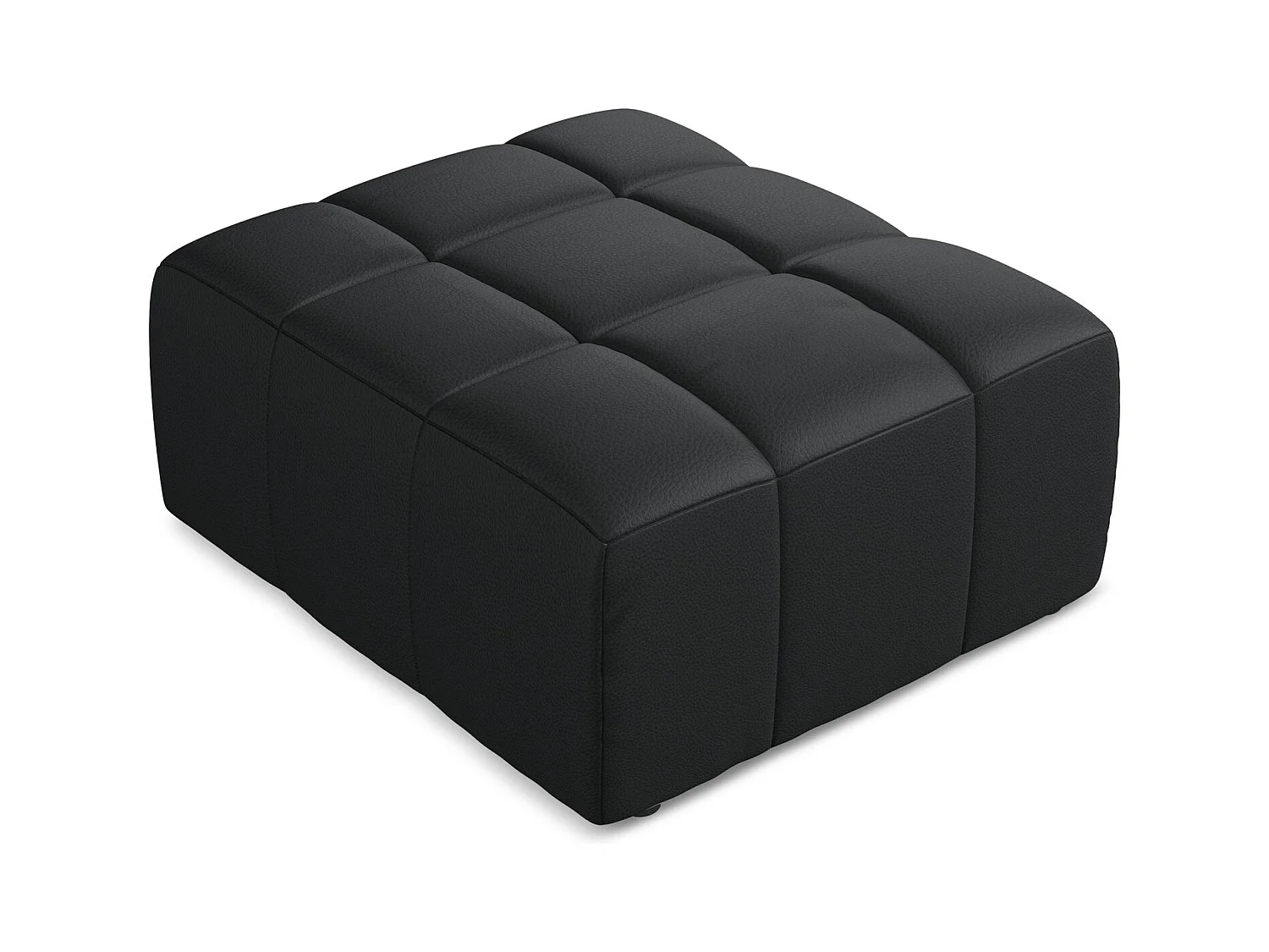 Pouf - Hocker - Kunstleder - Schwarz - ALOHA
