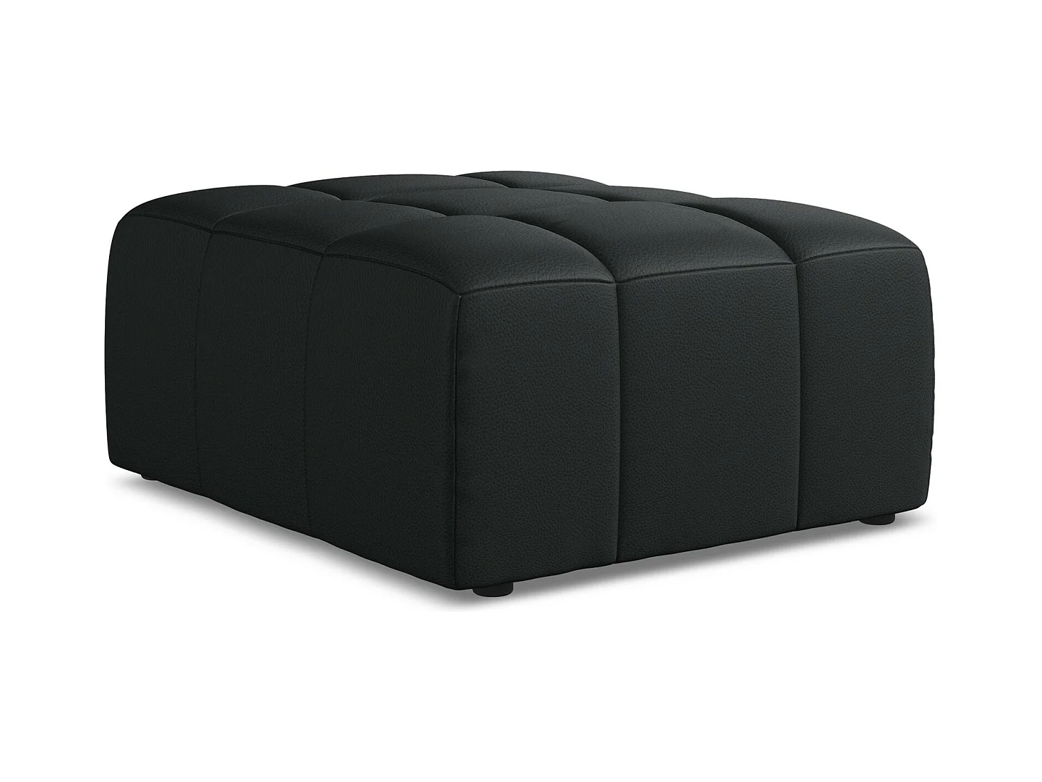 Pouf en similicuir - noir - ALOHA