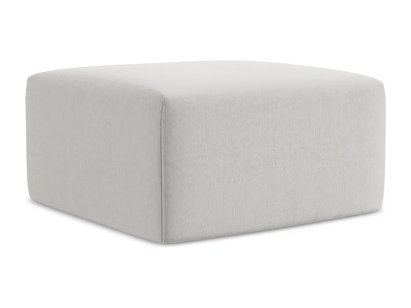 Pouf - Hocker - Samt - Silber - KELI