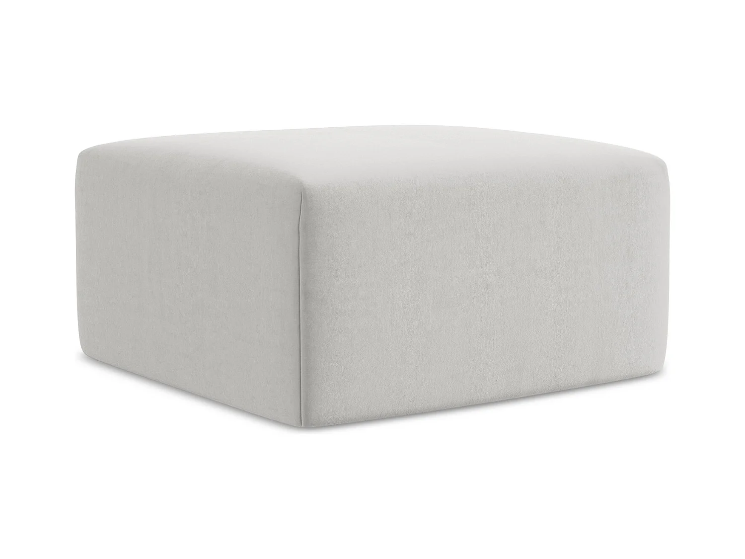 Poef van zilver velours - KELI