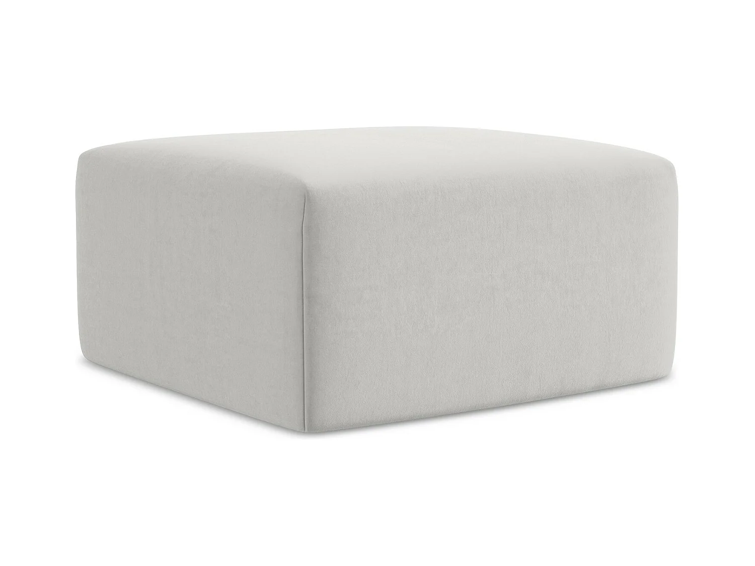 Pouf - Hocker - Samt - Silber - KELI