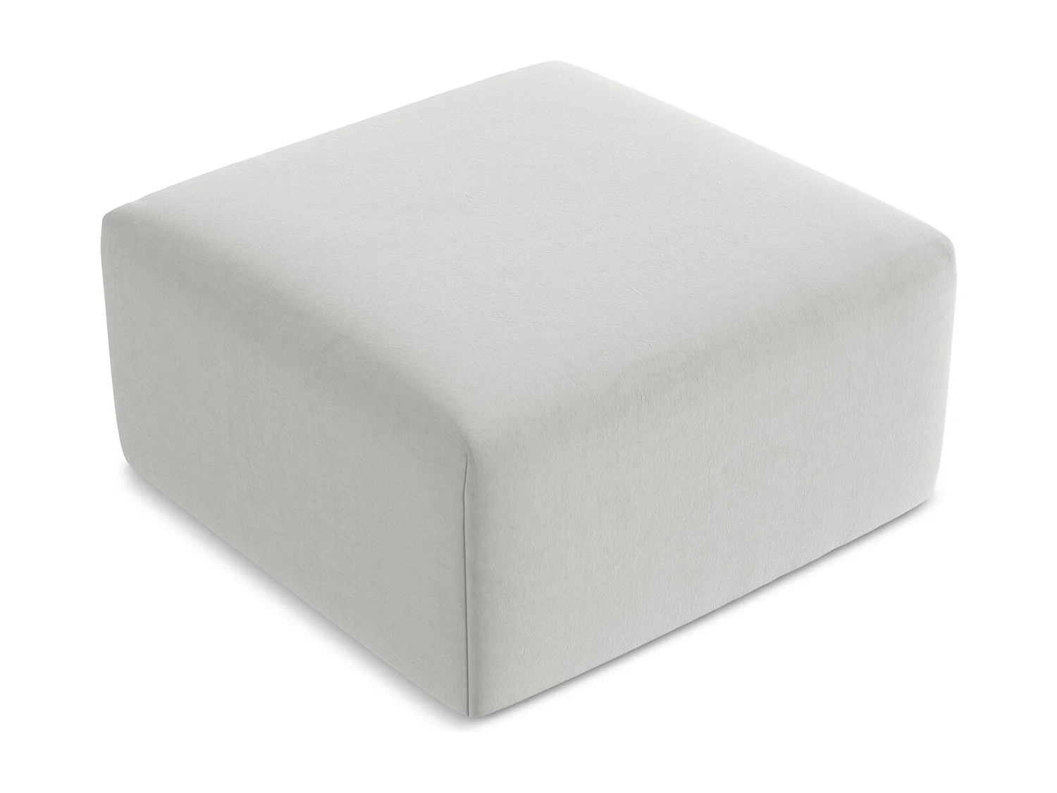 Poef van zilver velours - KELI