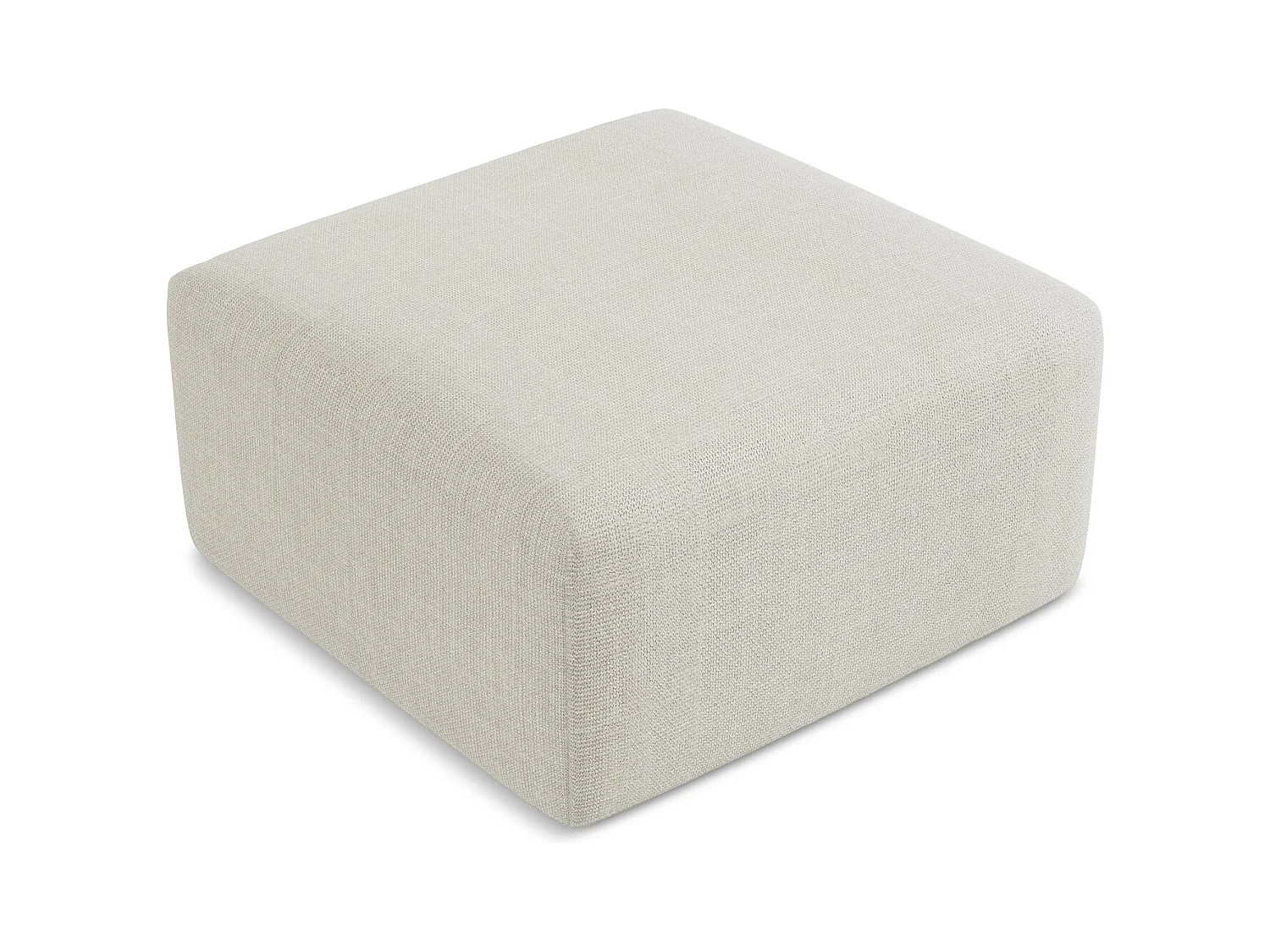 Pouf - Hocker - Strukturstoff - Hell beige - KELI