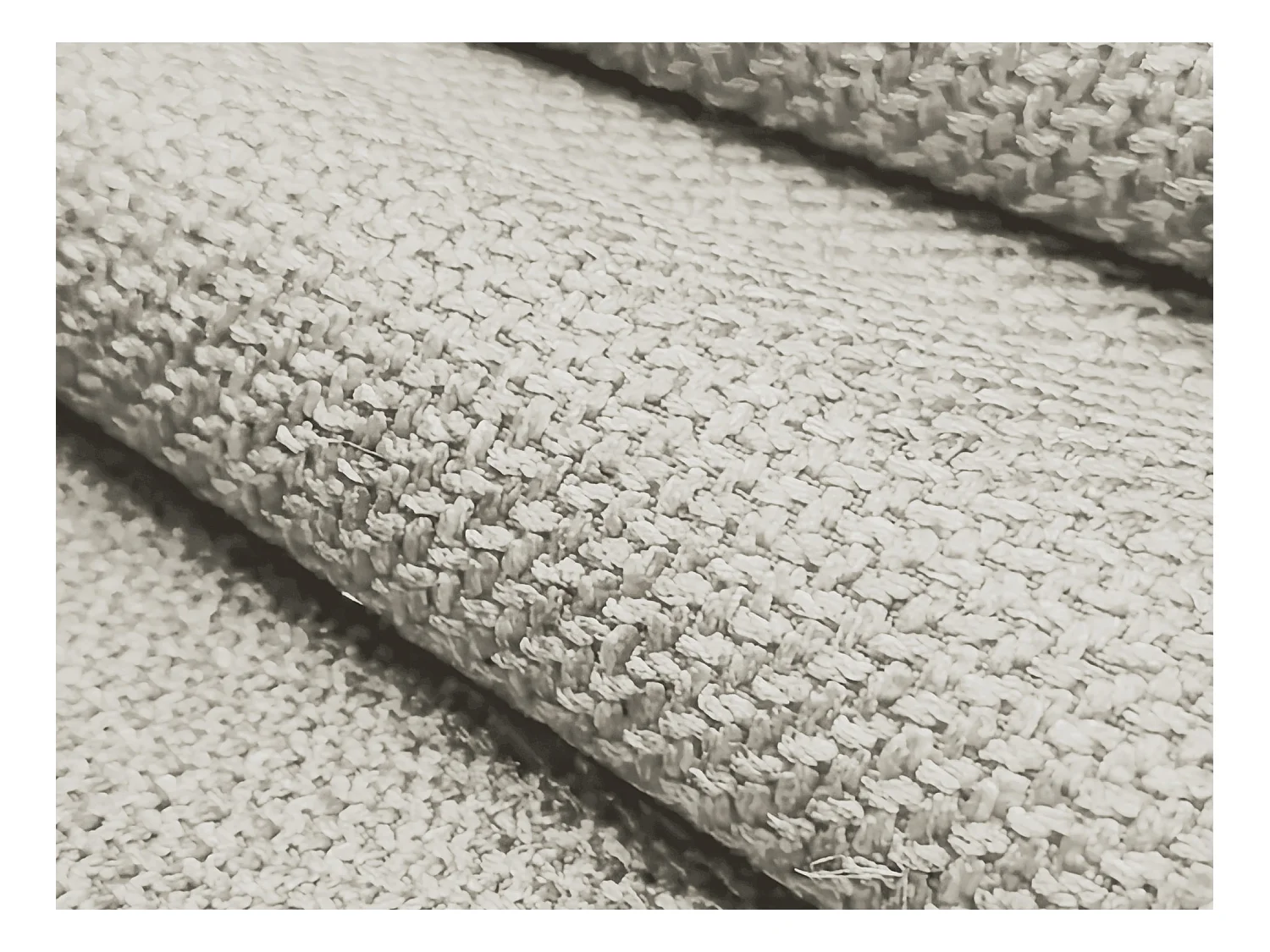 Pouf - Hocker - Strukturstoff - Hell beige - KELI