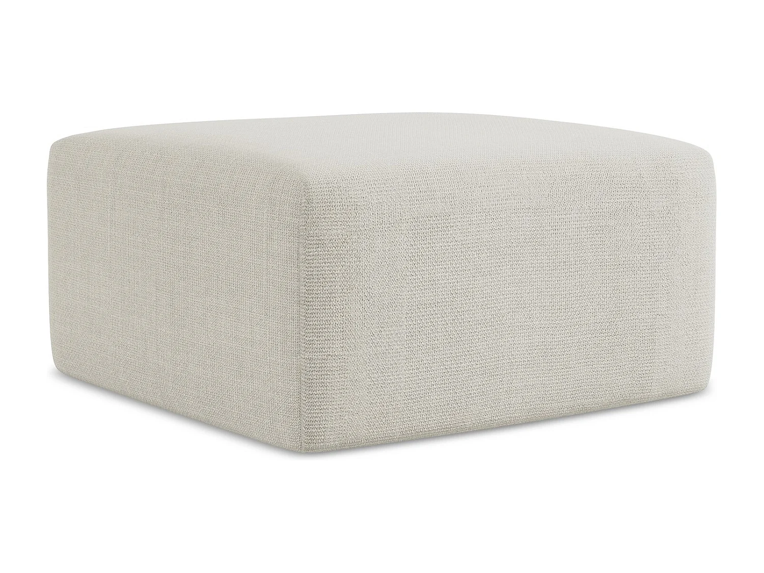 Pouf en tissu texturé - beige clair - KELI