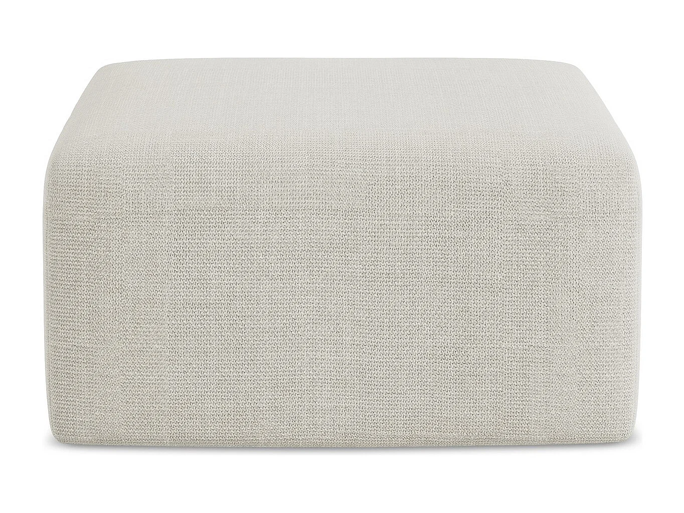 Pouf en tissu texturé - beige clair - KELI