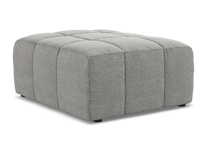 Pouf en tissu bouclette - gris clair - ALOHA