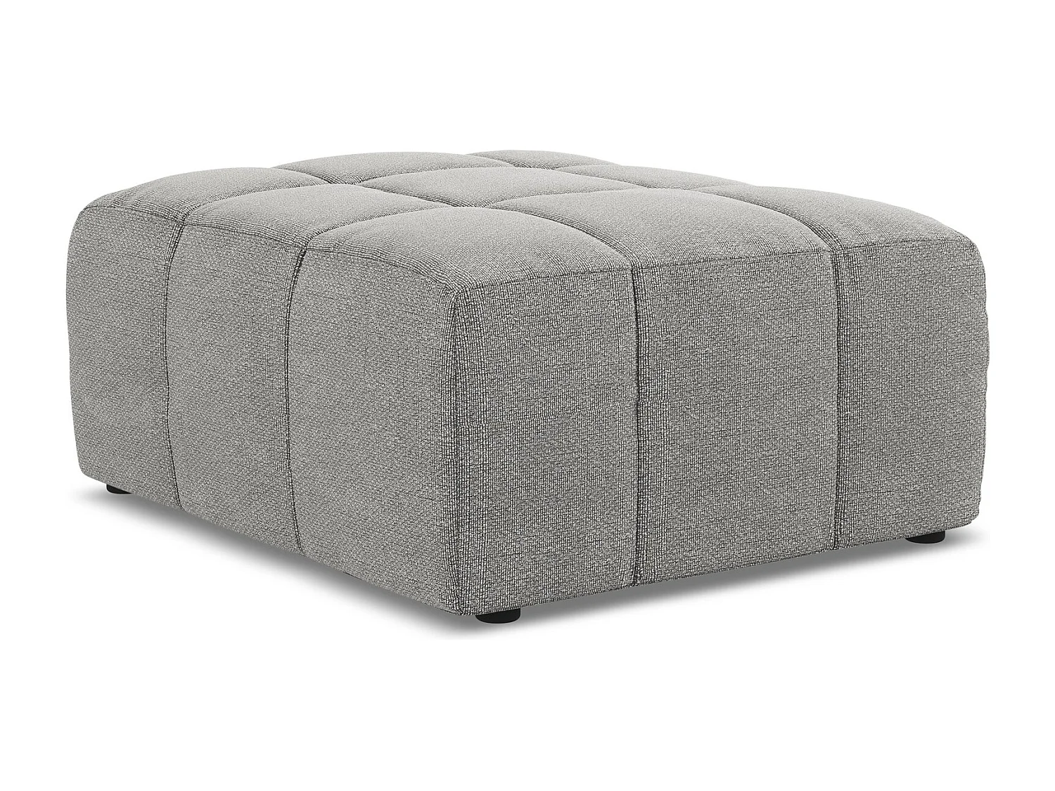 Pouf en tissu bouclette - gris clair - ALOHA