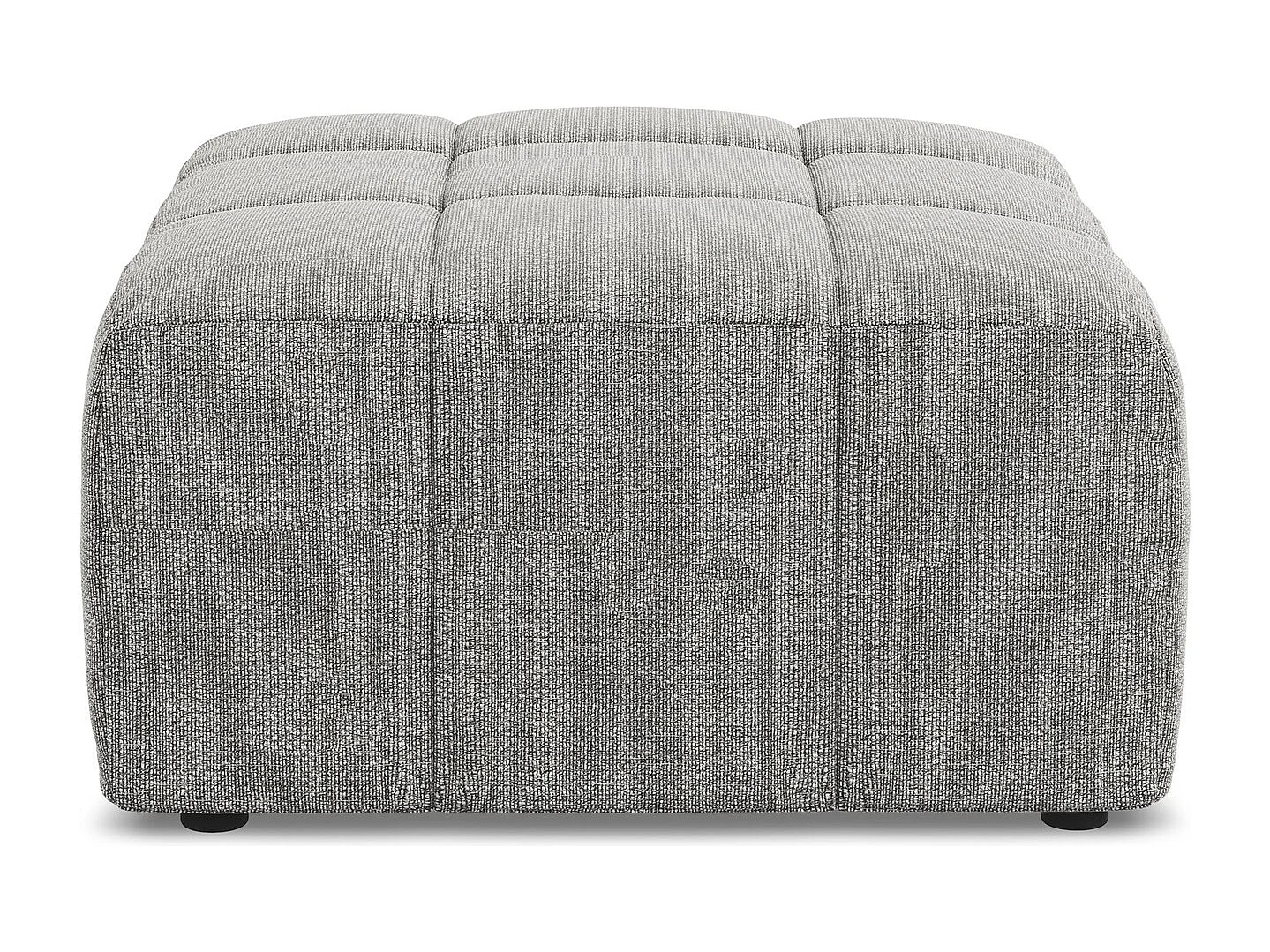 Pouf en tissu bouclette - gris clair - ALOHA