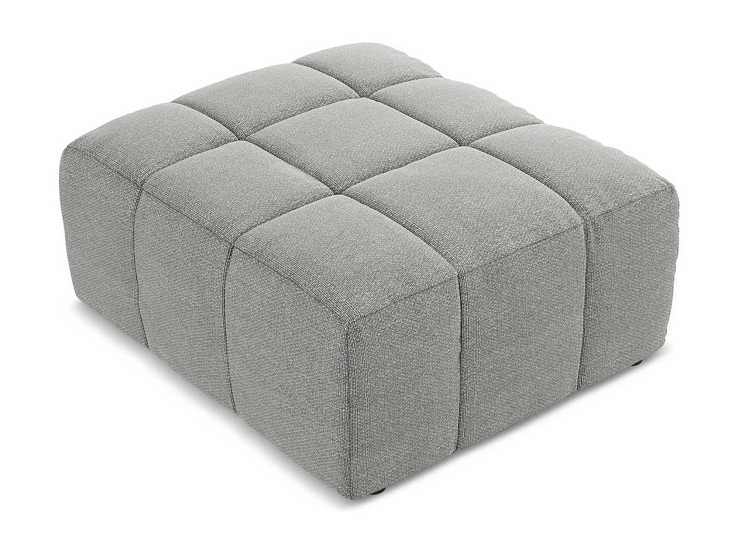 Pouf en tissu bouclette - gris clair - ALOHA