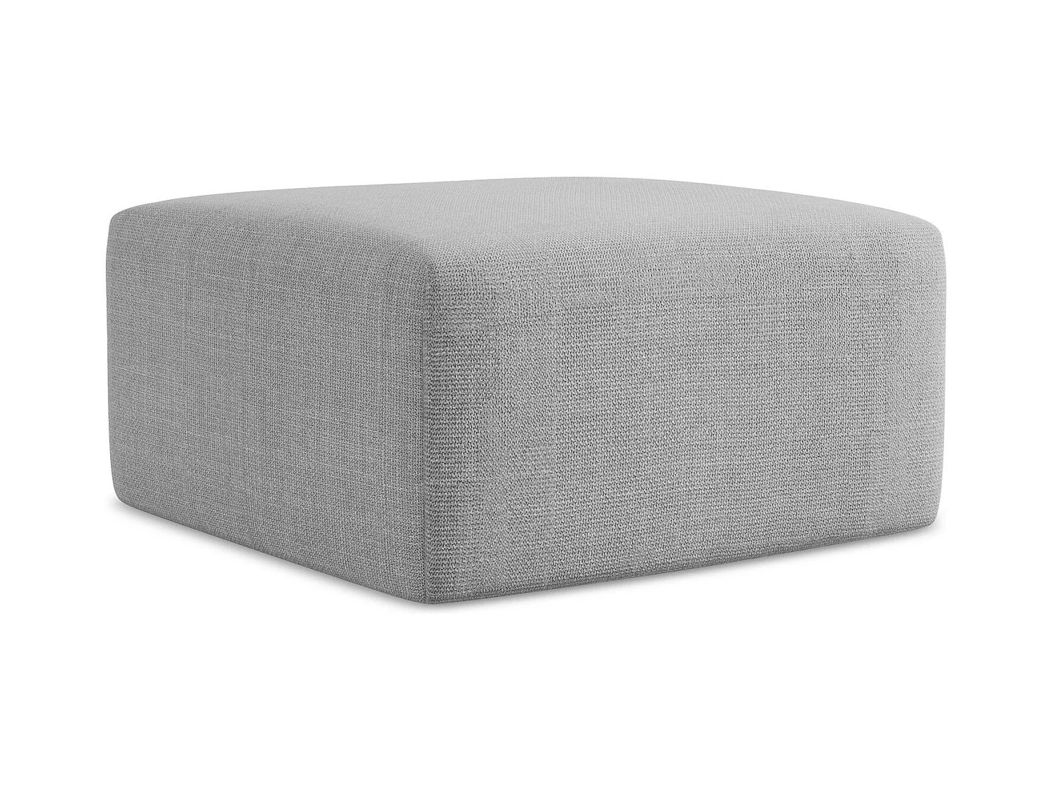 Pouf - Hocker - Strukturstoff - Hellgrau - KELI
