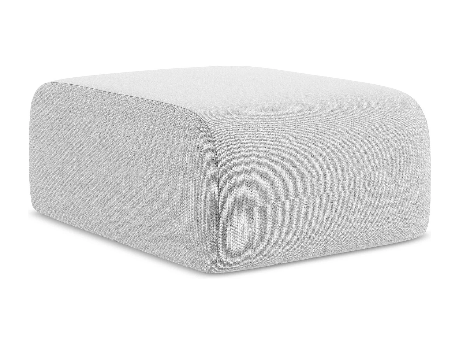 Pouf en tissu bouclette - argent - LANI