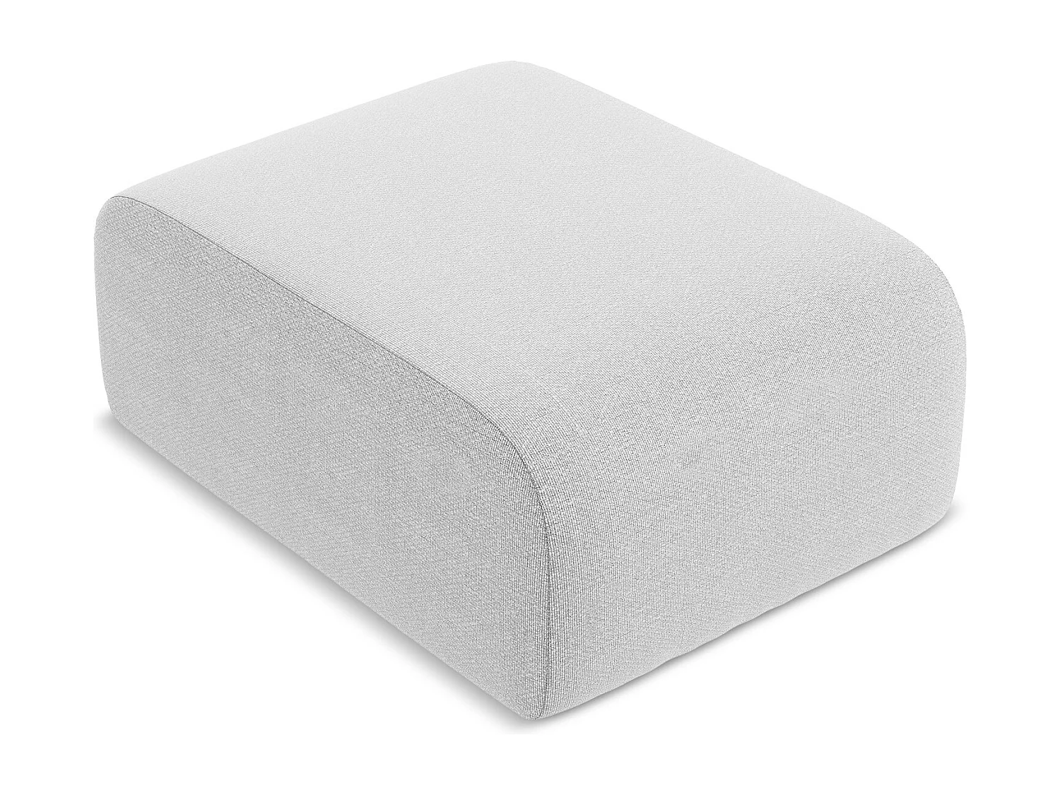 Pouf en tissu bouclette - argent - LANI