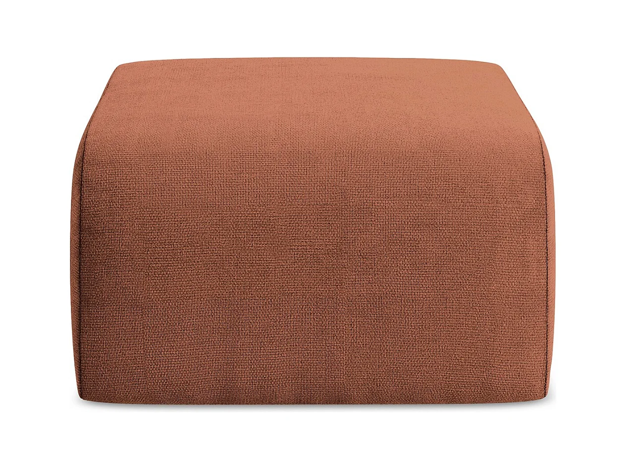 Poef van terracotta chenille stof - LANI