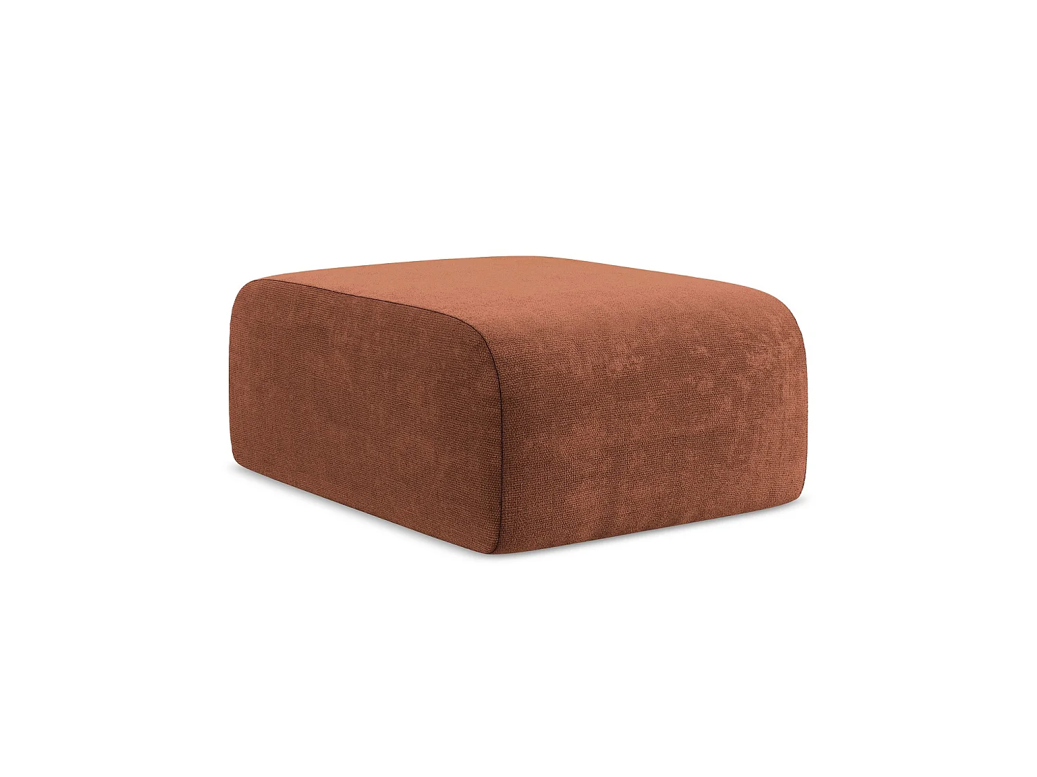 Poef van terracotta chenille stof - CERVO