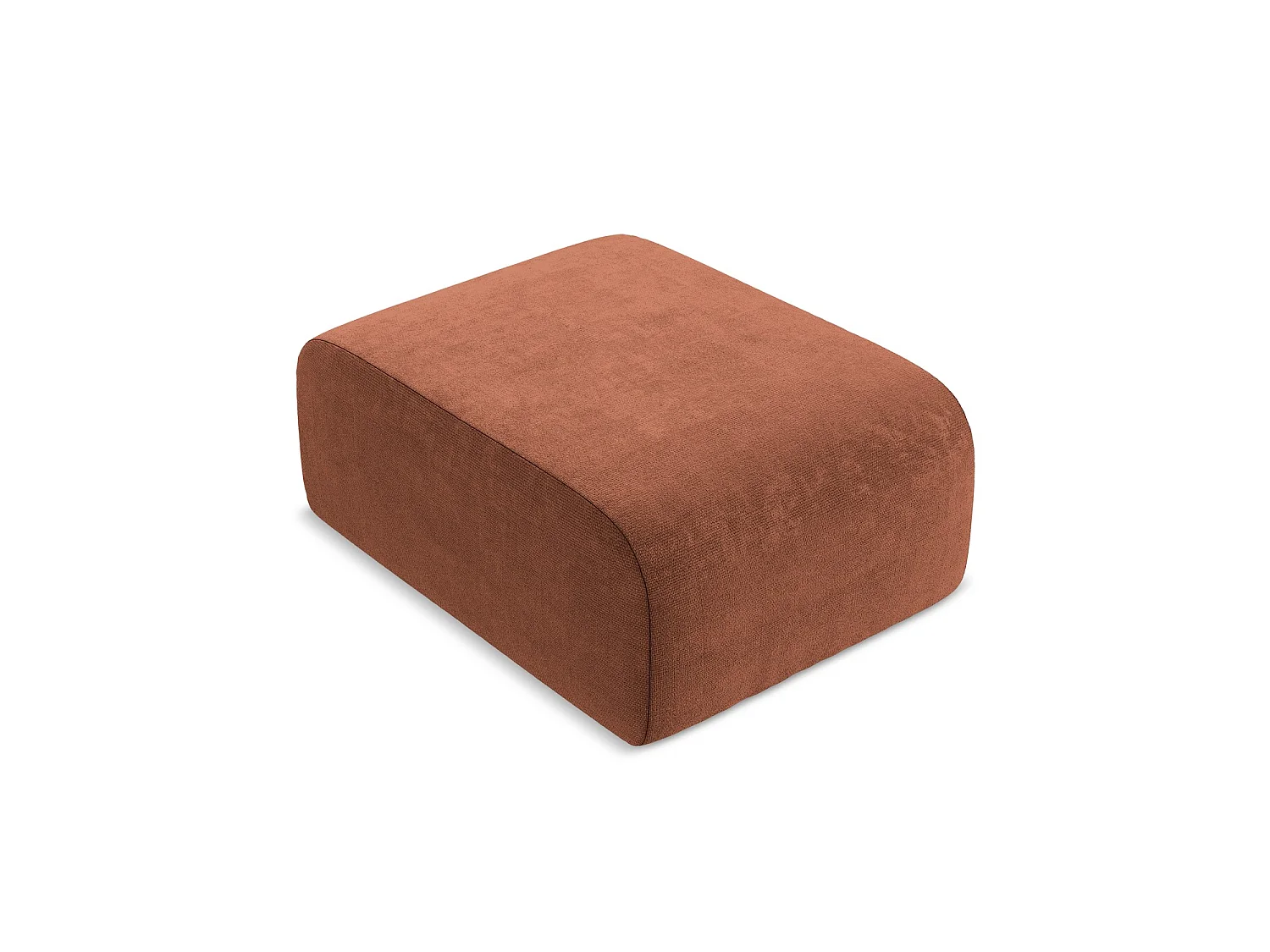 Poef van terracotta chenille stof - CERVO