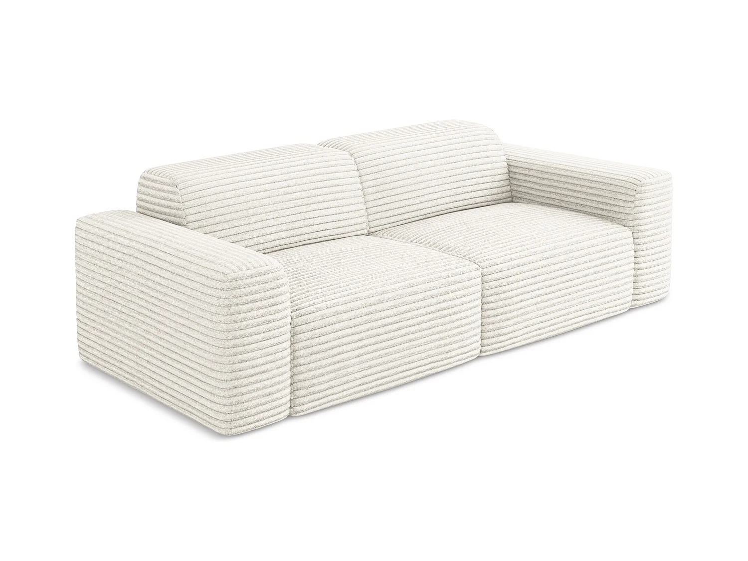 Tweezits modulaire bank van lichtbeige ribfluweel - KELI