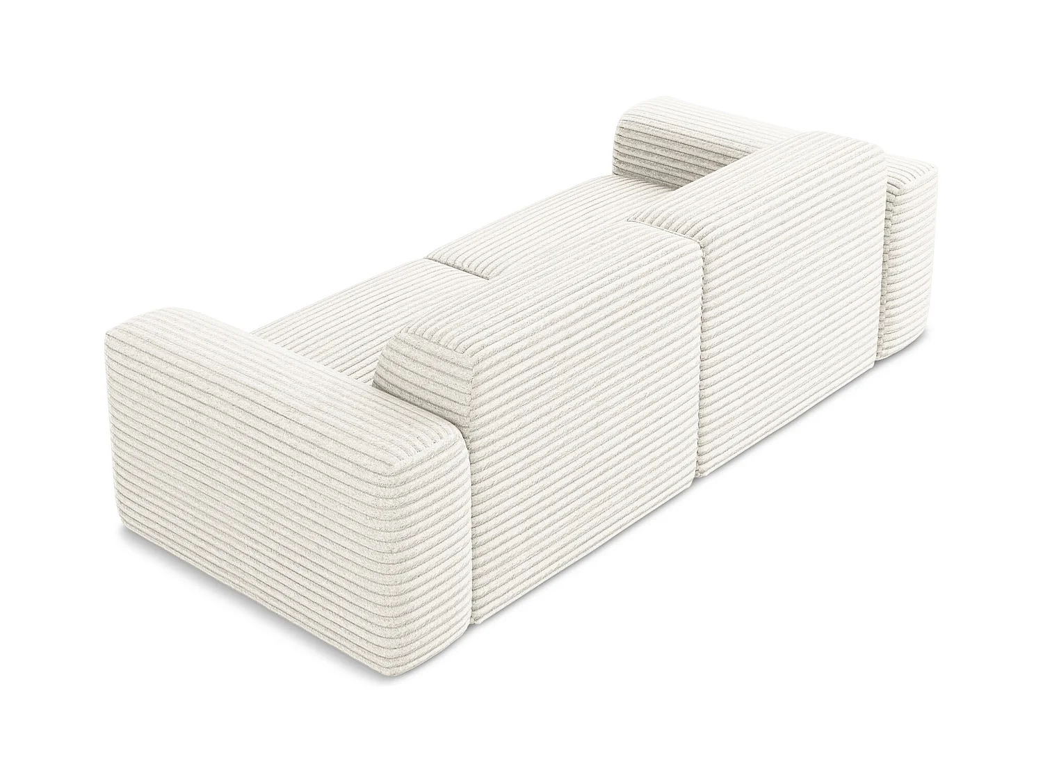 Tweezits modulaire bank van lichtbeige ribfluweel - KELI