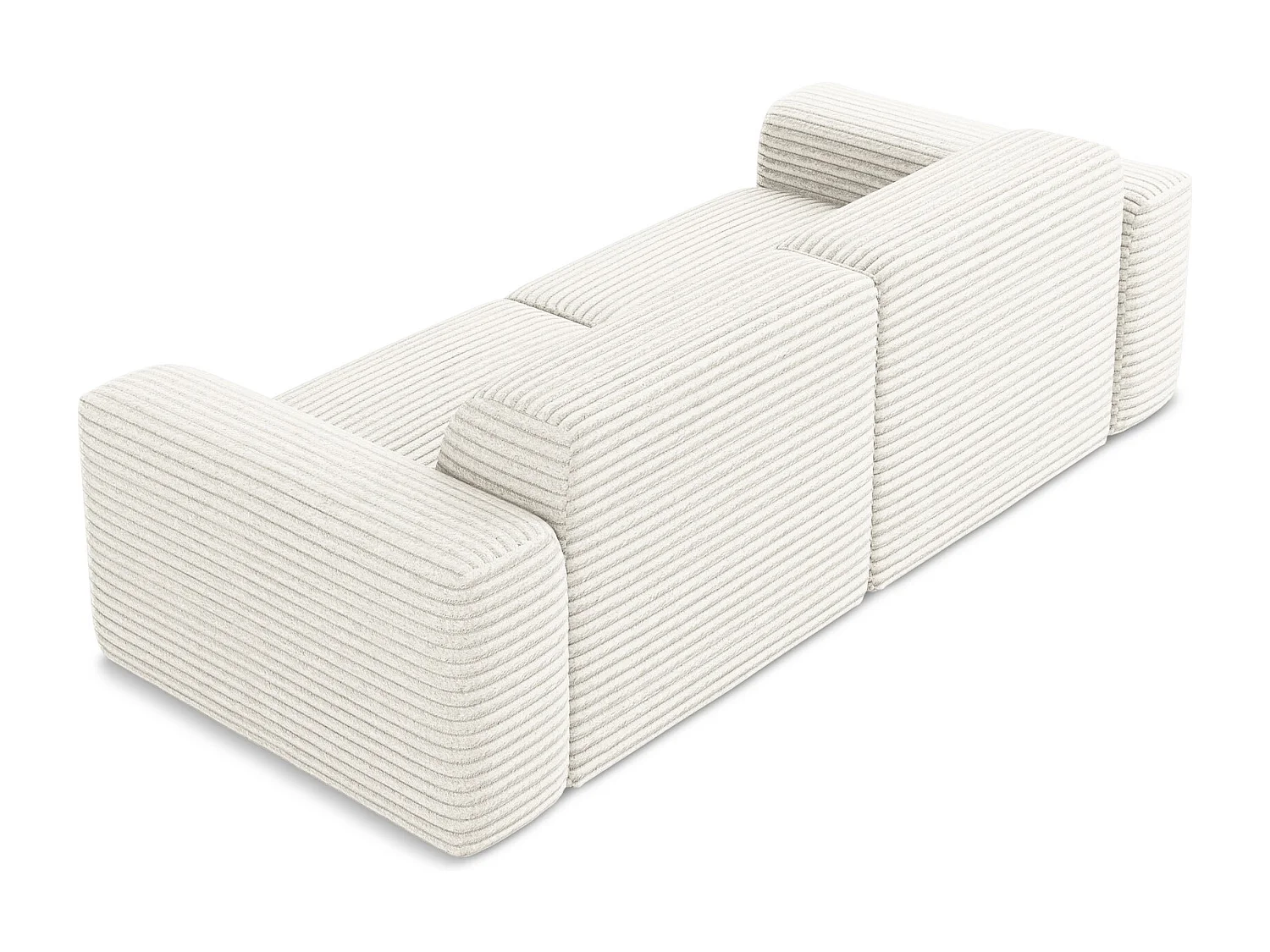 Tweezits modulaire bank van lichtbeige ribfluweel - KELI