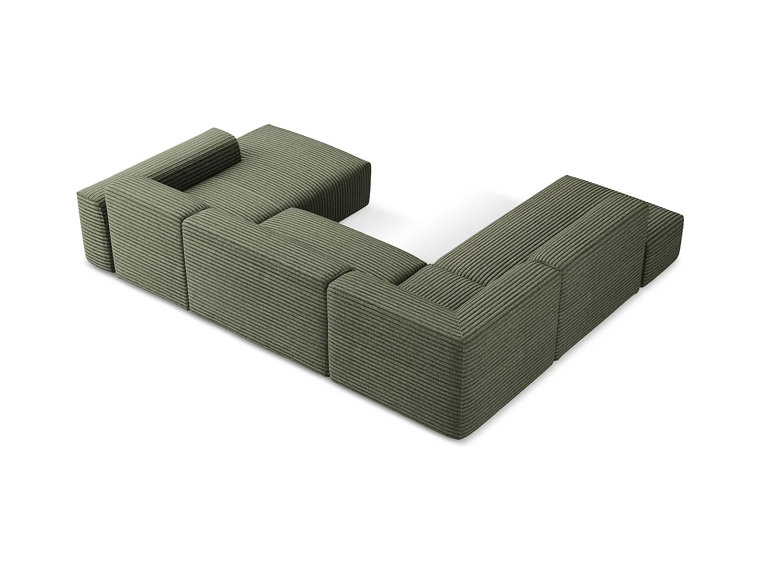 Große Wohnlandschaft Links - - Cord - Olive - KELI