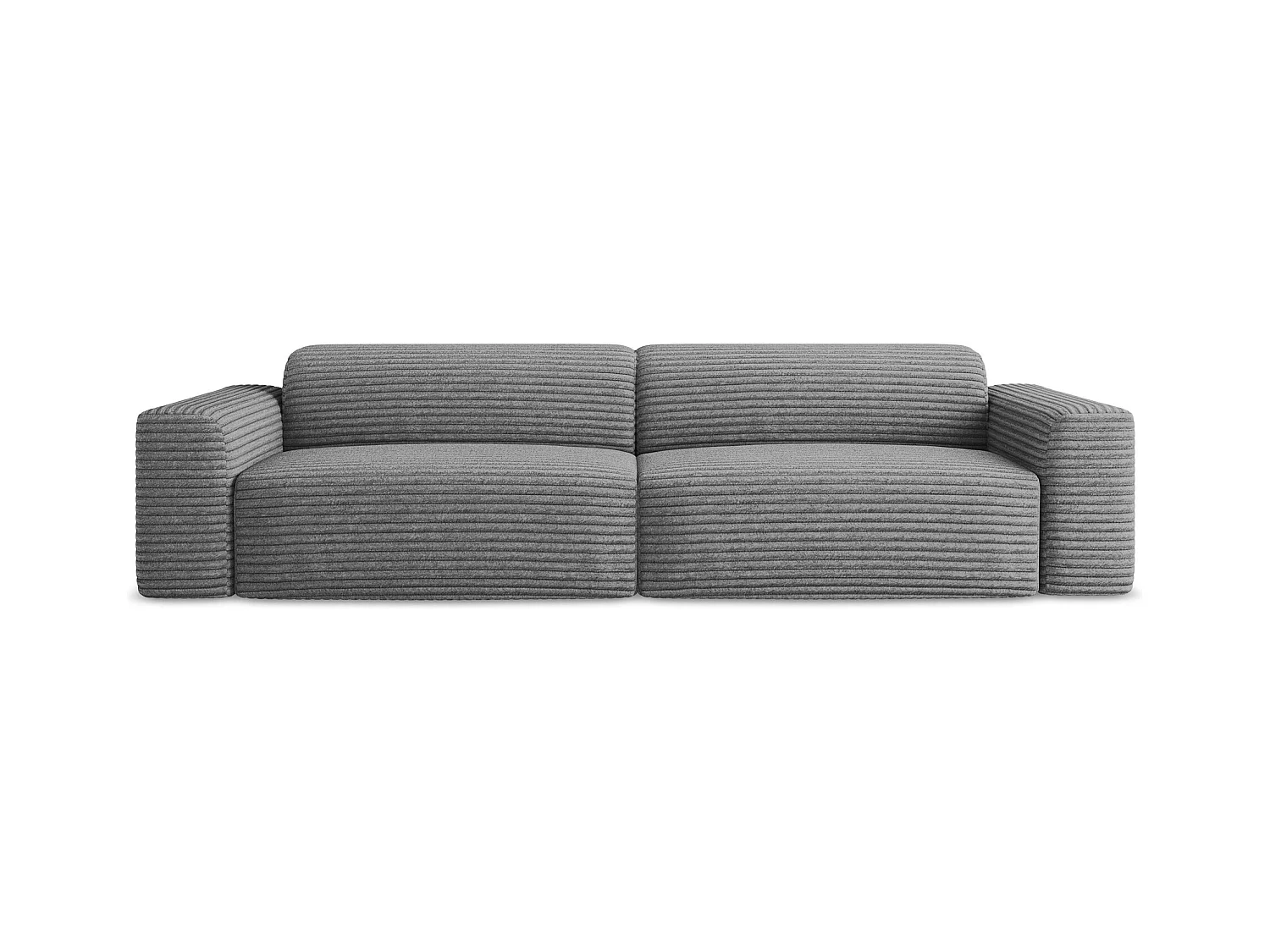 Modulares 4-Sitzer Sofa - - Cord - Dunkelgrau - KELI