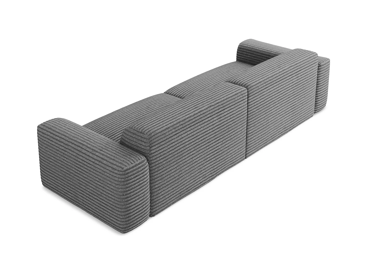 Modulares 4-Sitzer Sofa - - Cord - Dunkelgrau - KELI