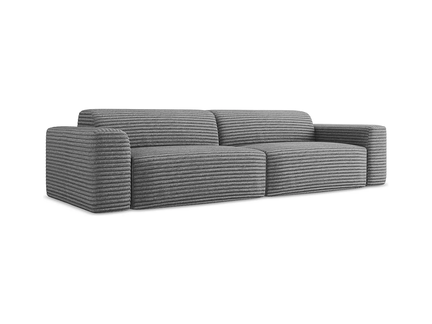 Modulares 4-Sitzer Sofa - - Cord - Dunkelgrau - KELI