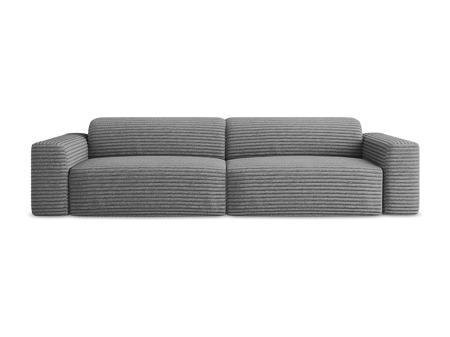 Modulares 4-Sitzer Sofa - - Cord - Dunkelgrau - KELI