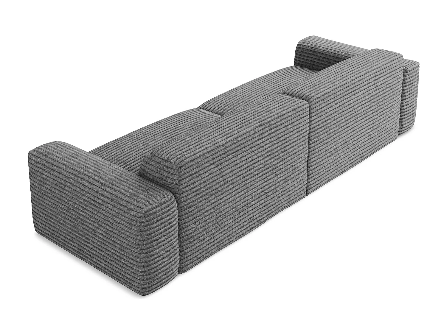 Modulares 4-Sitzer Sofa - - Cord - Dunkelgrau - KELI