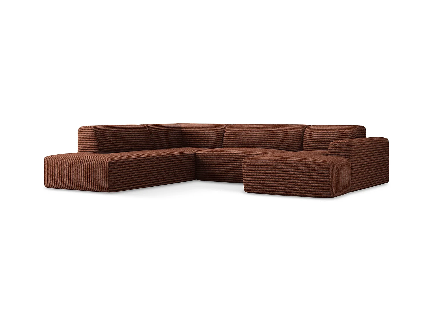 Große Wohnlandschaft Links - - Cord - Terrakotta - KELI