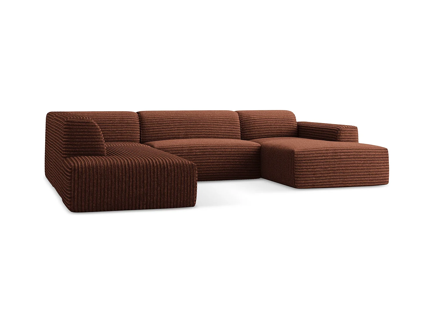 Große Wohnlandschaft Links - - Cord - Terrakotta - KELI