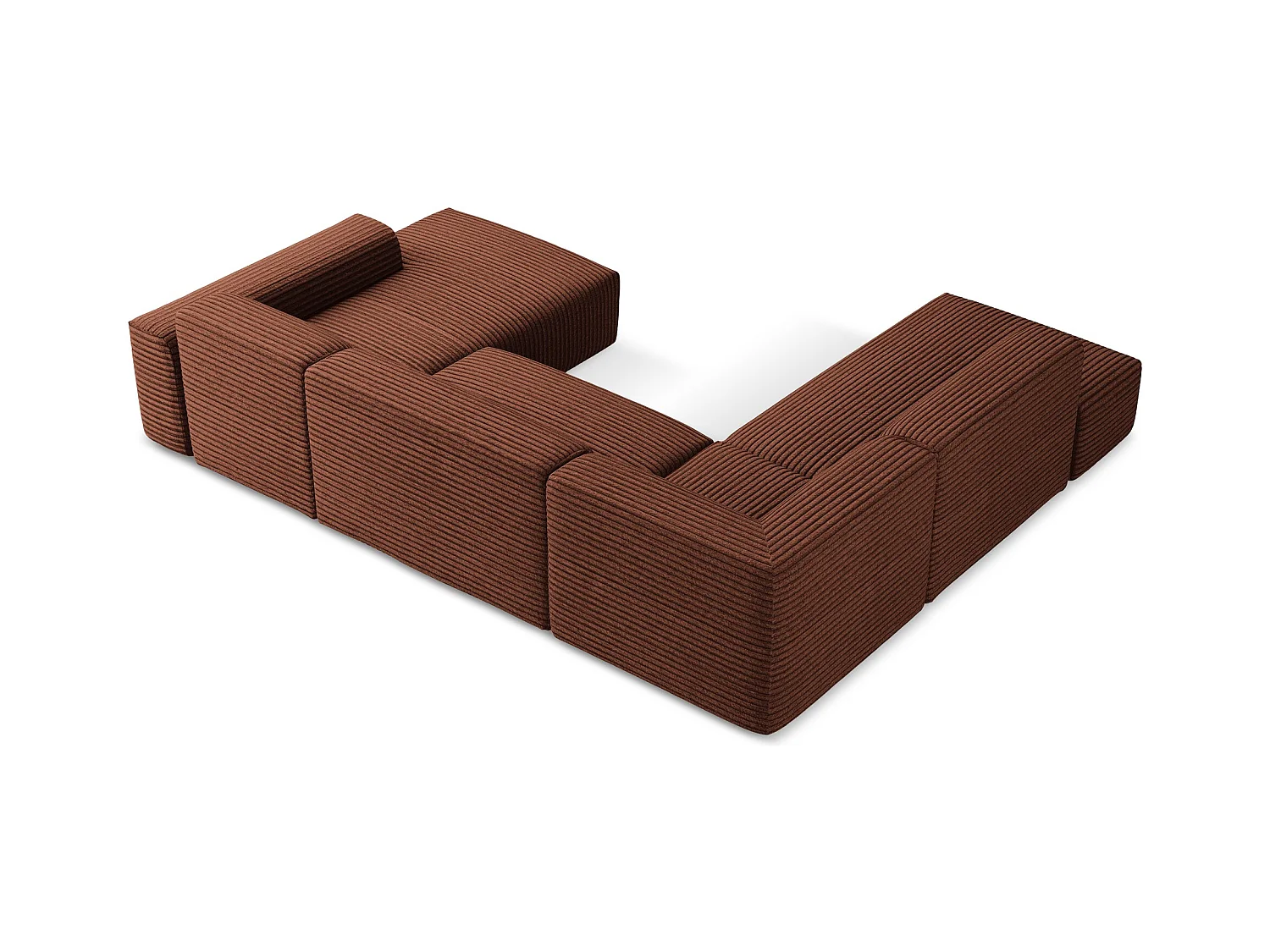 Große Wohnlandschaft Links - - Cord - Terrakotta - KELI